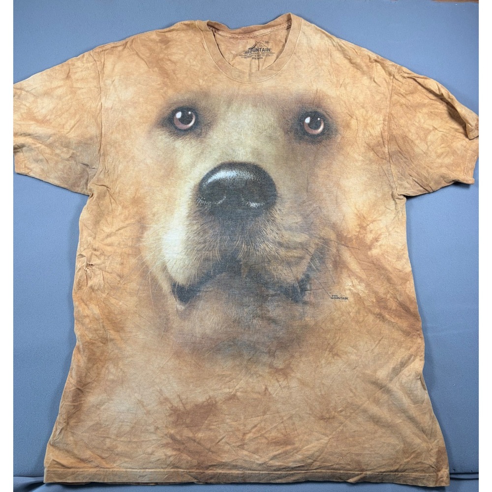 The Mountain Golden Retriever Dog Face Tie Dye T-Shirt Brown 2XL Vincent Hie